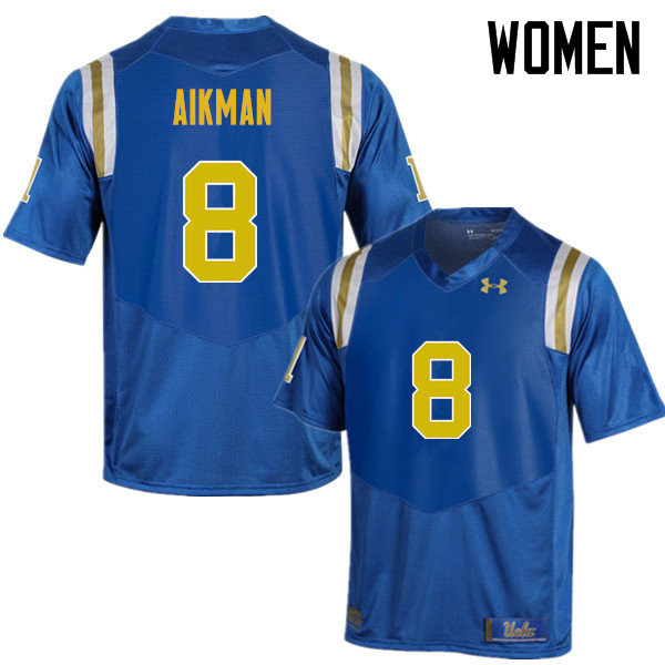 Women #8 Troy Aikman UCLA Bruins Under Armour College Football Jerseys Sale-Blue
